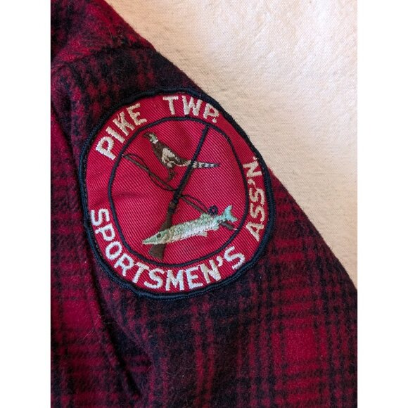 Woolrich Vintage 60s Heavy Wool Hunting Mackinaw Buffalo Check Jacket Patches 42 - Picture 7 of 16